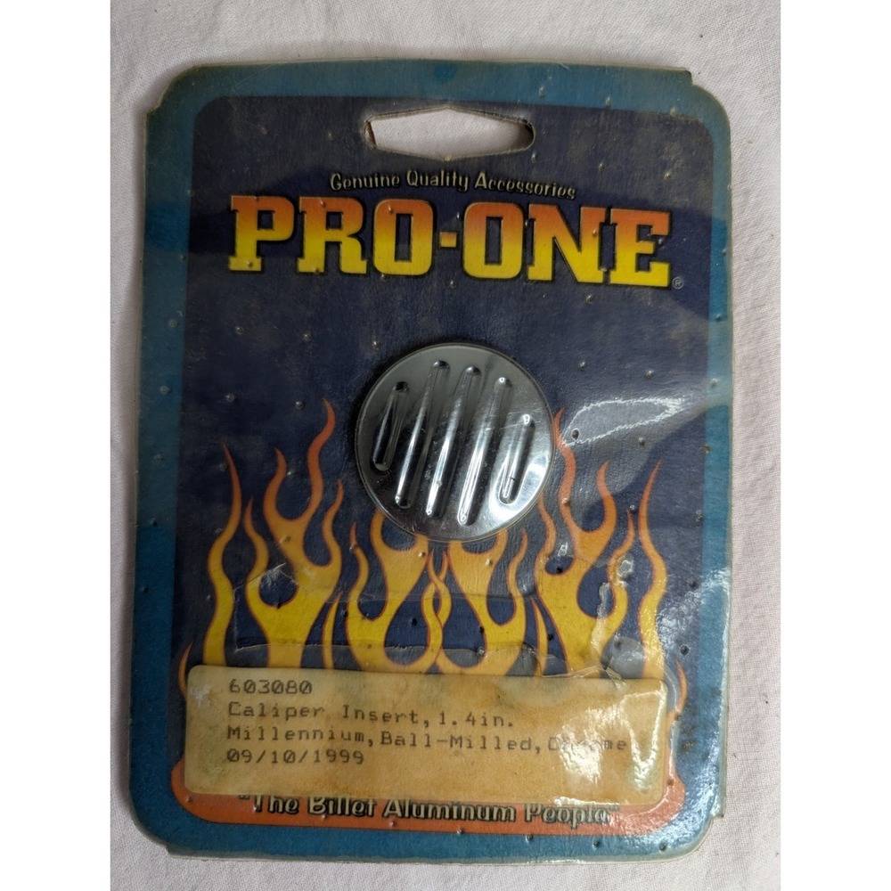 PRO-ONE Vintage Y2K Chrome Caliper insert 1.4" Millennium Ball Milled Motorcycle